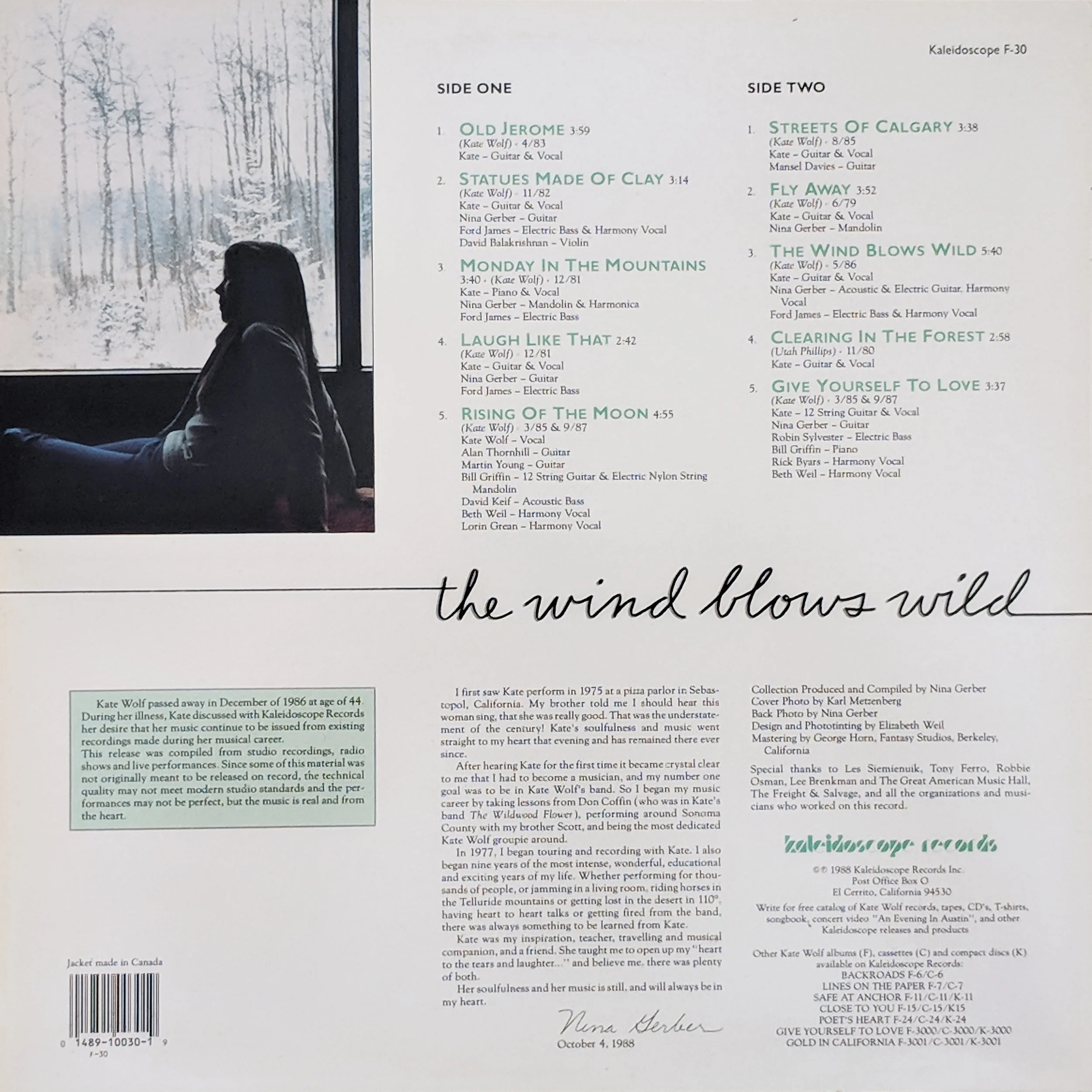 The Wind Blows Wild — Official Kate Wolf Website